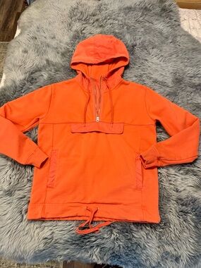 Alex Mill Orange Pullover Half-Zip Hoodie